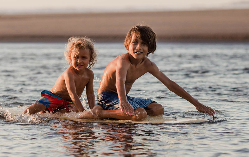 Charley and Weylen paddling