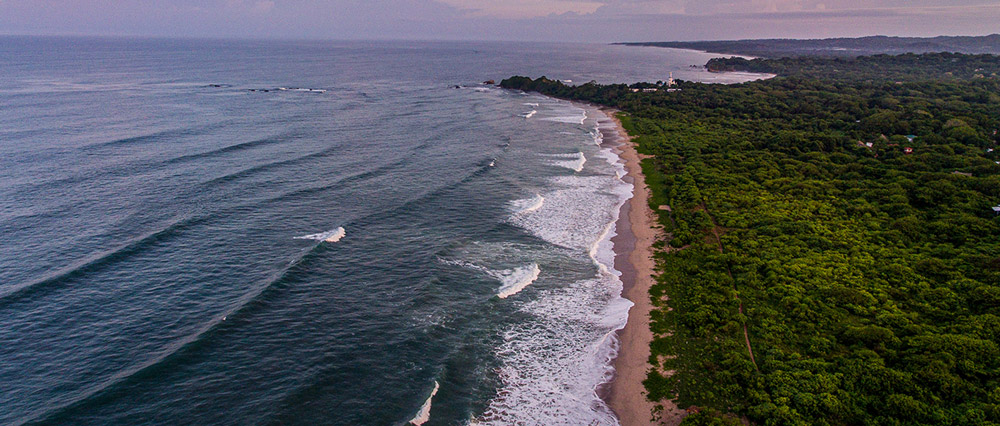 Waves at Playa Guiones Beach in Nosara, Costa Rica
